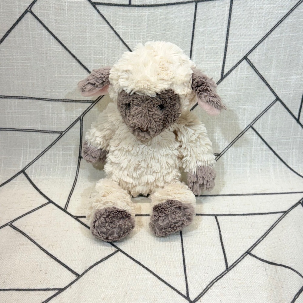 Mary Meyer Putty Lamb 10" Cream Grey Soft Shaggy Plush Stuffed Animal Toy
